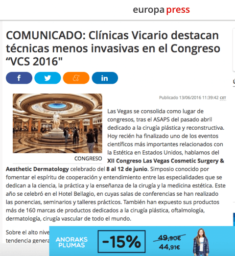 Clínicas Vicario trás el congreso